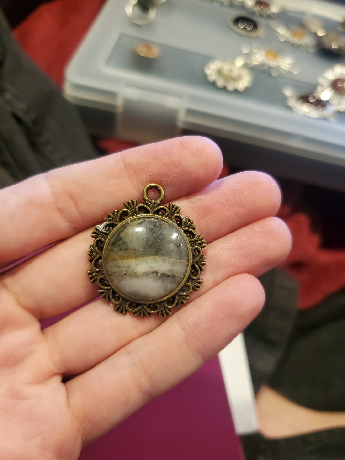 Jasper Necklace Pendant - 20mm Round Cab