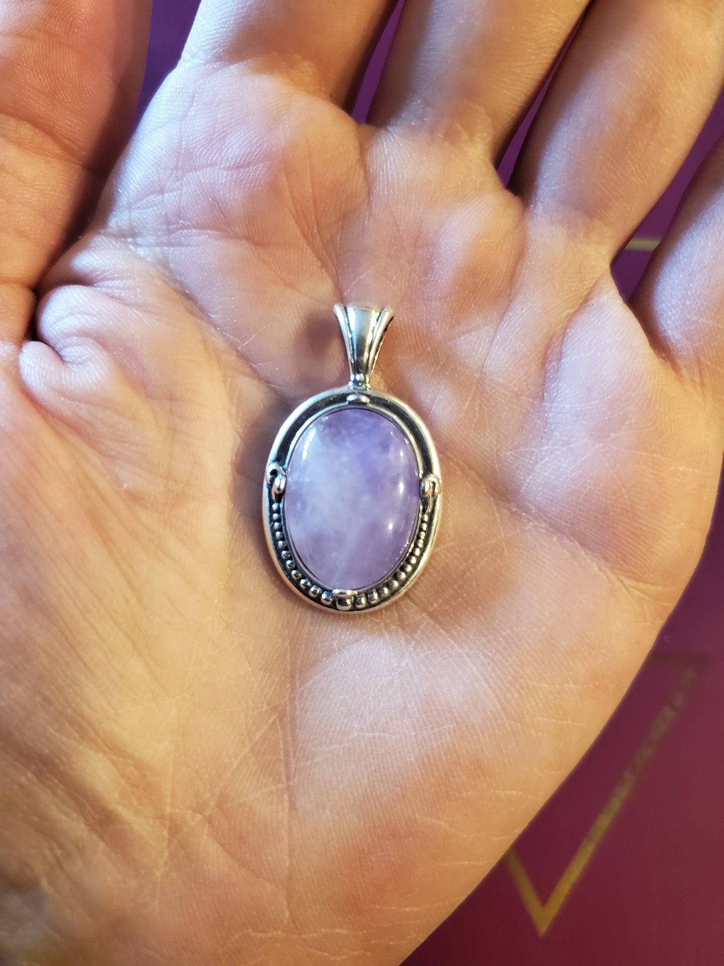 Amethyst Pendant - Sterling Silver Jewelry, 18x13mm Oval Cab