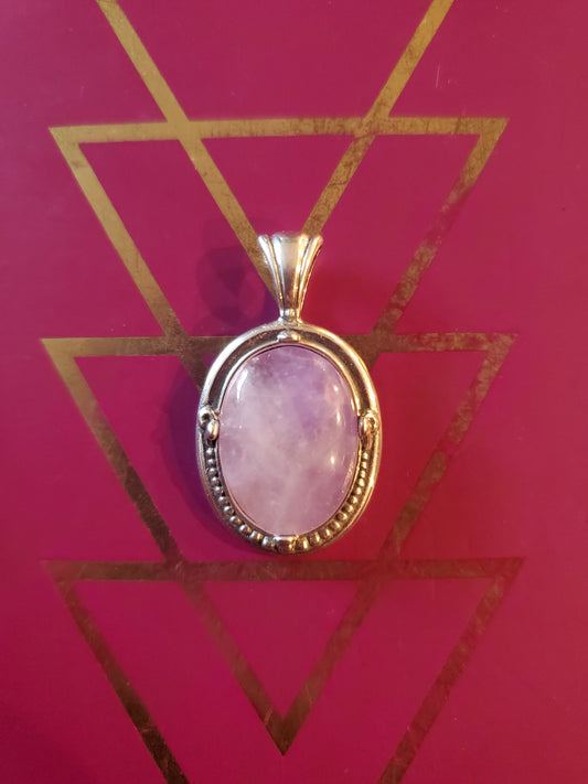 Amethyst Pendant - Sterling Silver Jewelry, 18x13mm Oval Cab