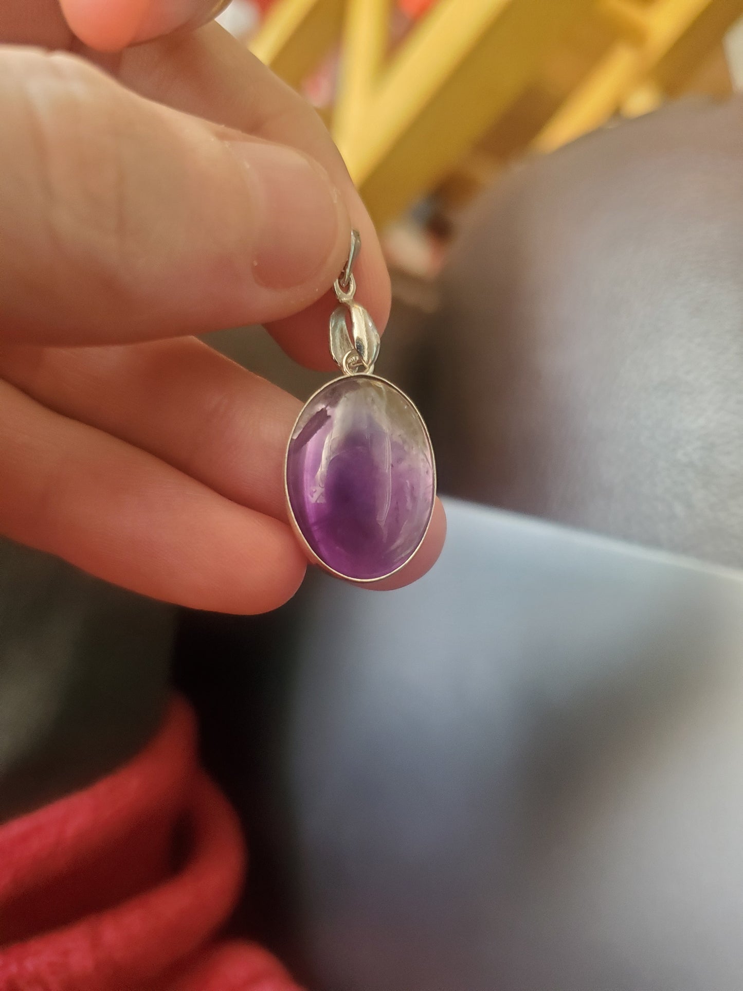 Gemmy Amethyst Pendant - Silver Setting, 18x13mm Round Cab