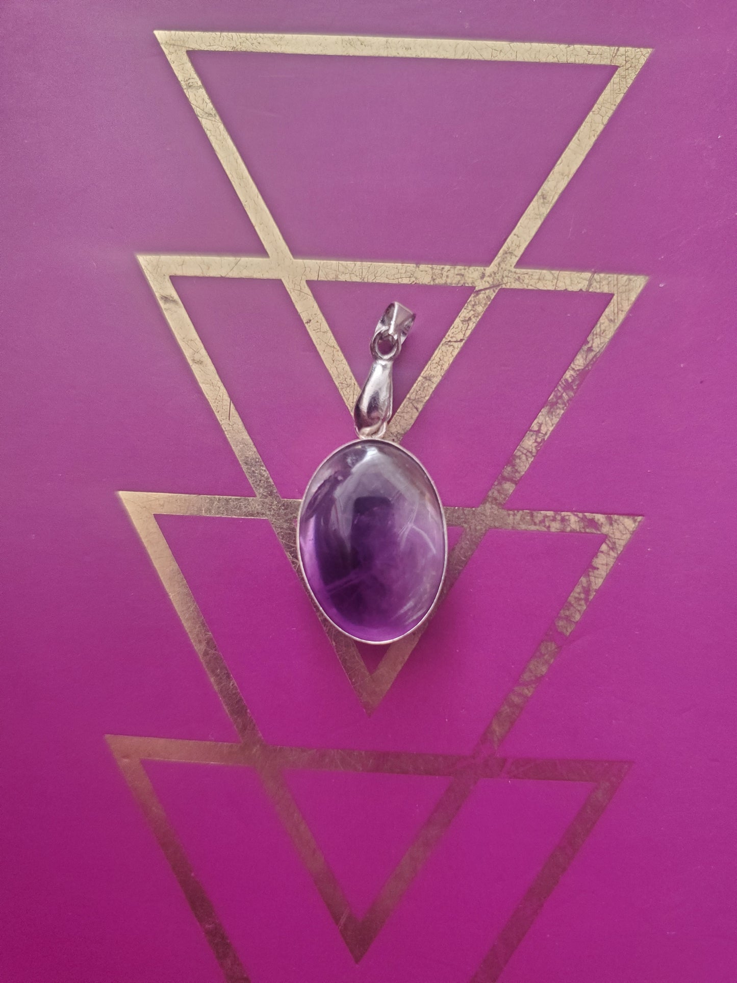 Gemmy Amethyst Pendant - Silver Setting, 18x13mm Round Cab