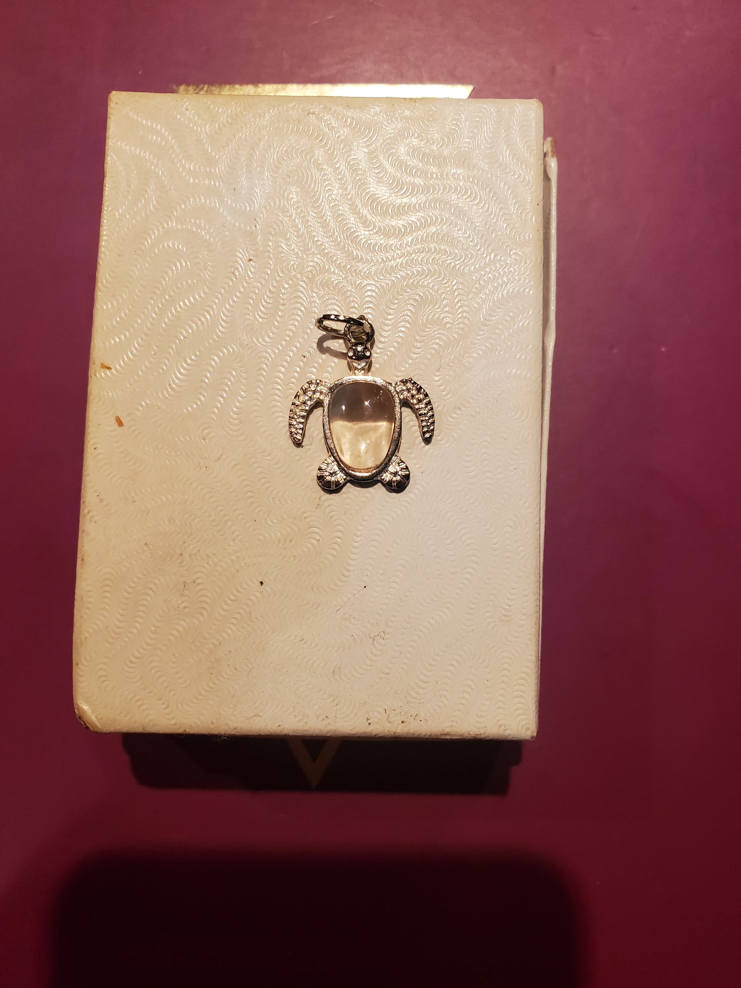 Oregon Shiller Sunstone Turtle Pendant, Silver-Plated Necklace