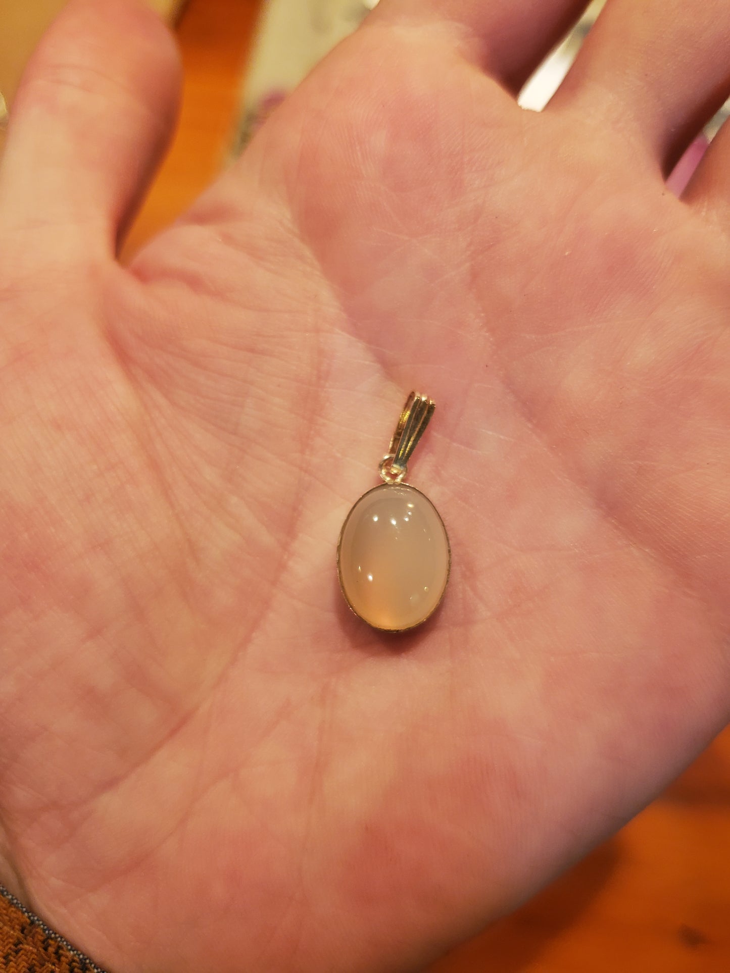 Idaho Agate Necklace Pendant, 14x10mm Cab, Silver Setting