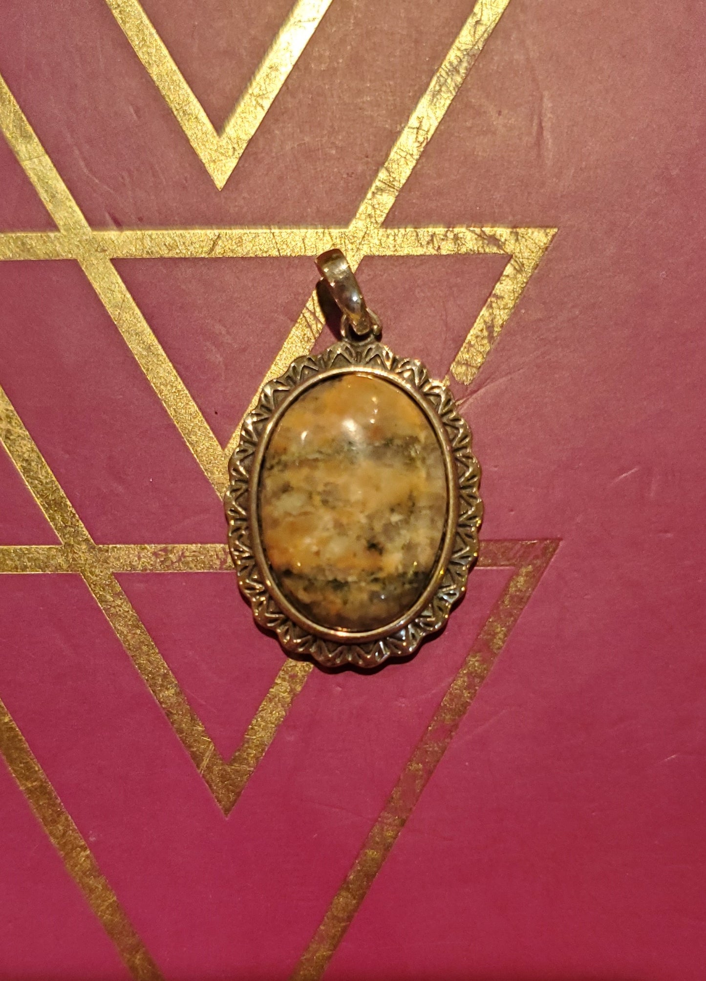 Outer Banks Feldspar with Smokey Quartz - 18x13mm Cab, Sterling Silver Setting