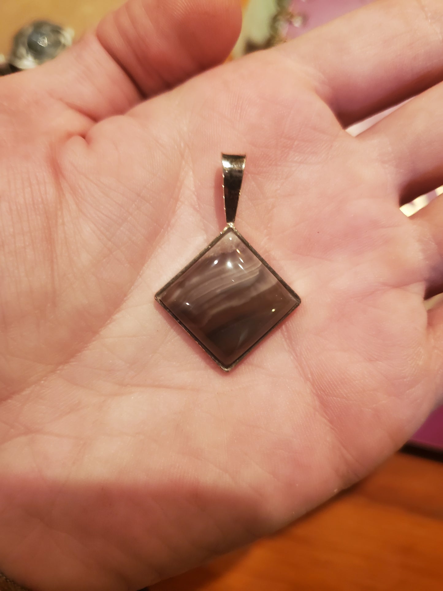 Petrified Wood Jasper - 16mm Cab, Sterling Silver Setting