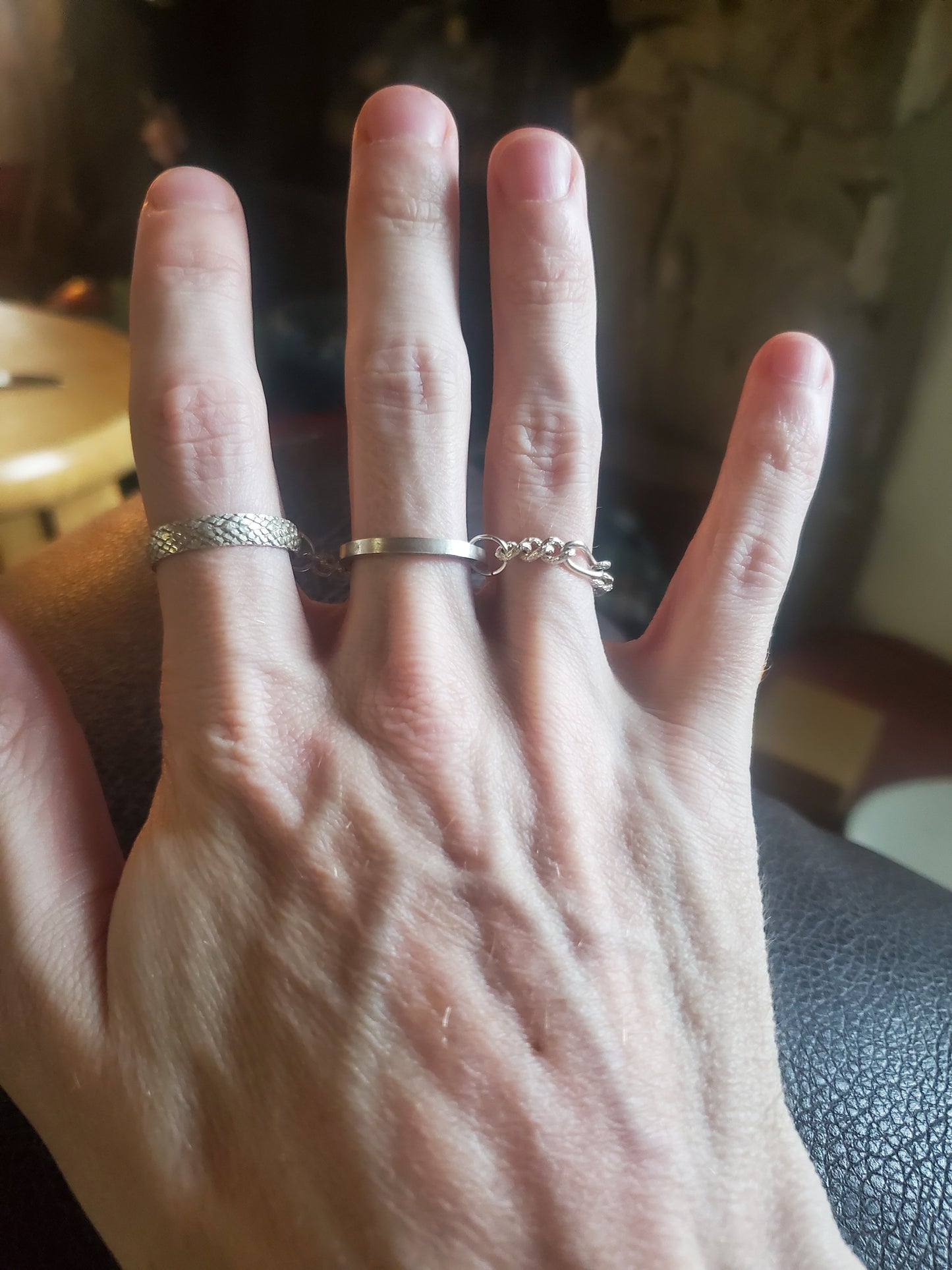 Doublet Ring Accessory, Size 7 - Sterling Silver - or Fidget Rings