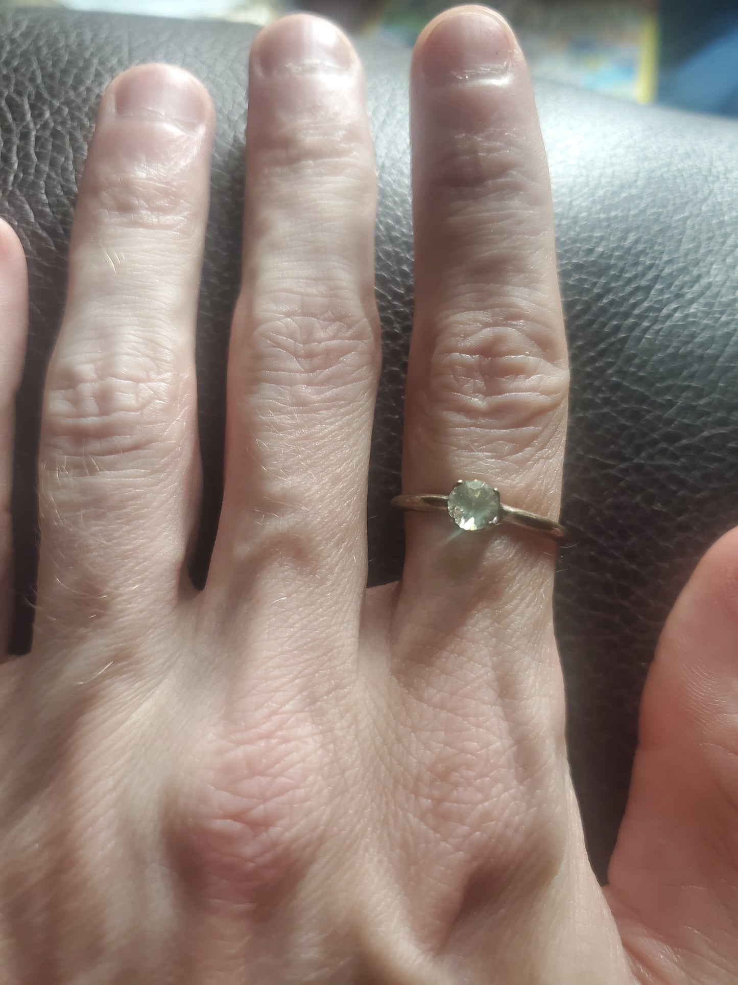 Green Montana Sapphire Ring, .6 ct, Size 7 - Sterling Silver