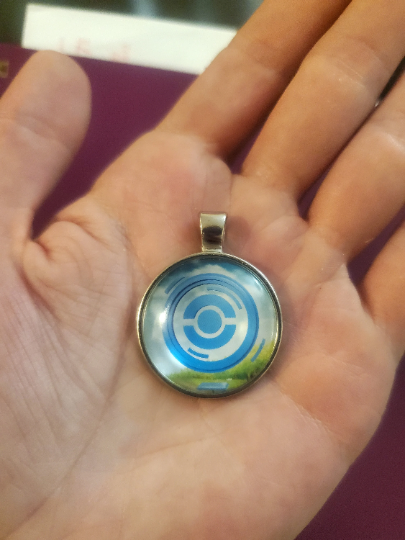 PokeStop Pendant or Keychain - 25mm Round Video Game Jewelry Accessory