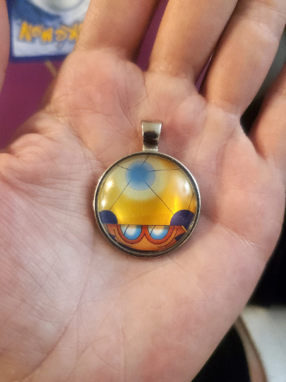 Dottler Pendant or Keychain - 25mm Round Video Game Jewelry Accessory