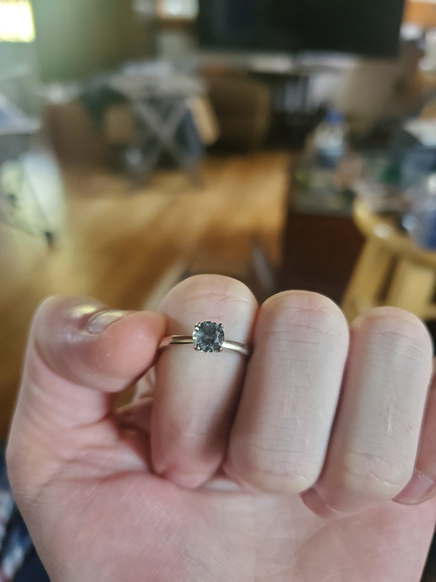 Deep Blue Montana Sapphire Ring, Size 6, .62 ct - Sterling Silver