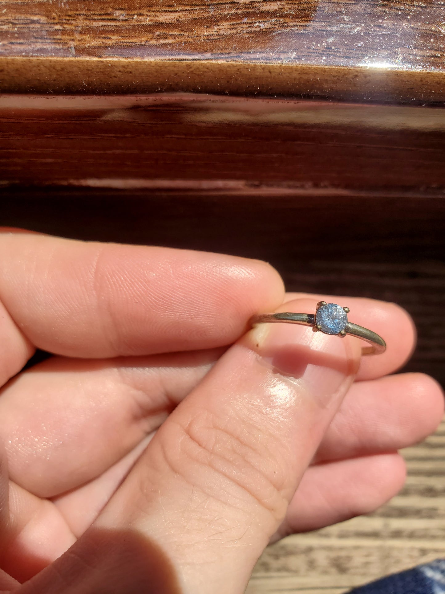 Ice Blue Sapphire Ring, Size 6.5, .28 ct. - Sterling Silver