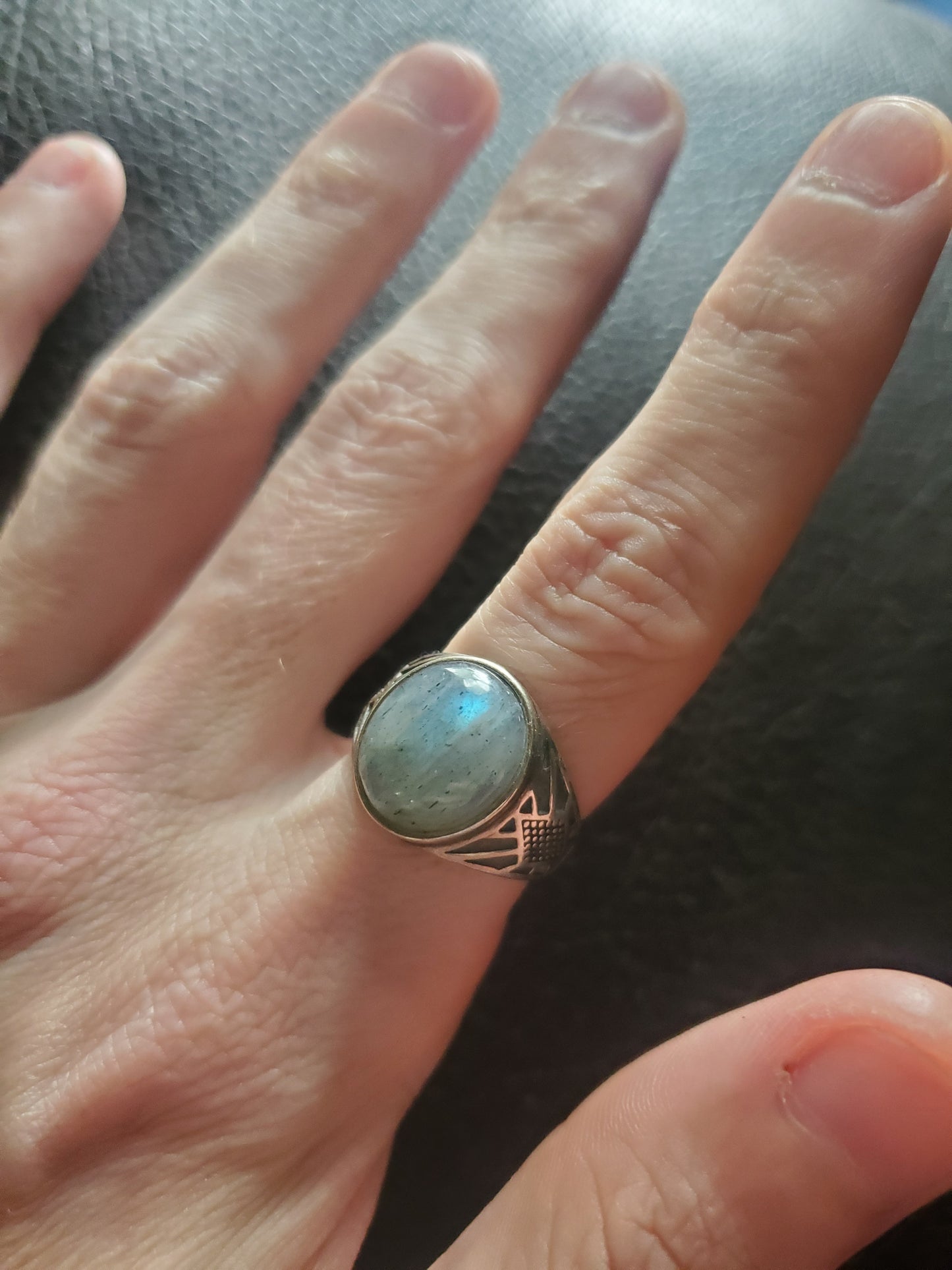 Labradorite Adjustable Ring - Sterling Silver