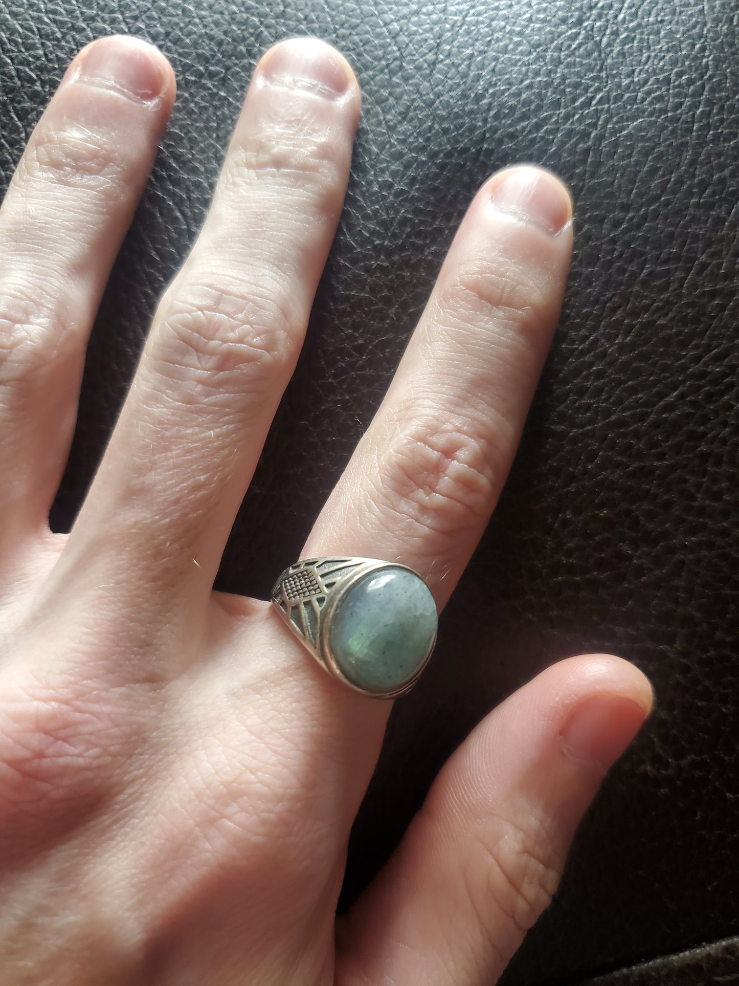 Labradorite Adjustable Ring - Sterling Silver