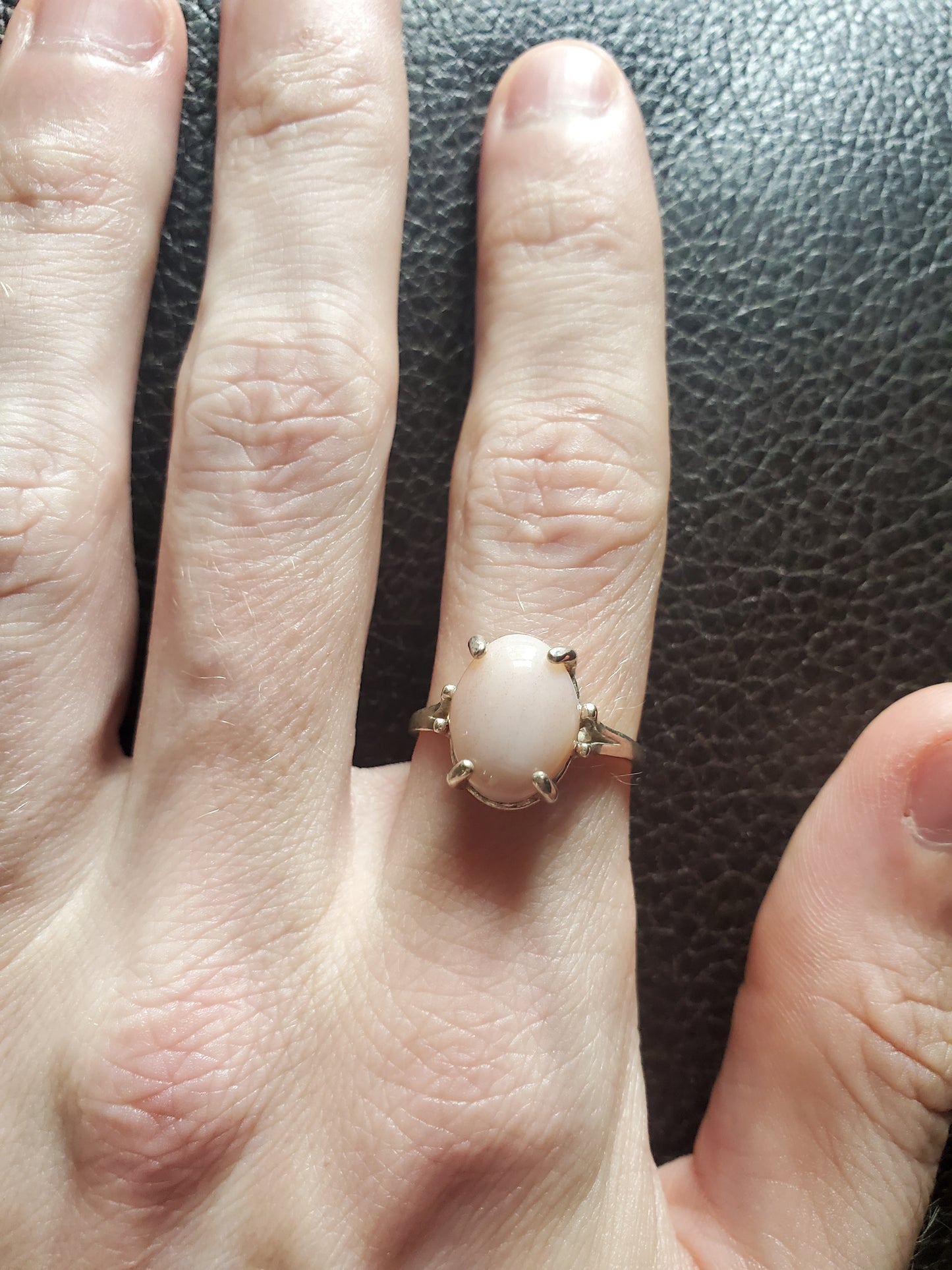 Milky Agate Ring, Size 7 - Sterling Silver