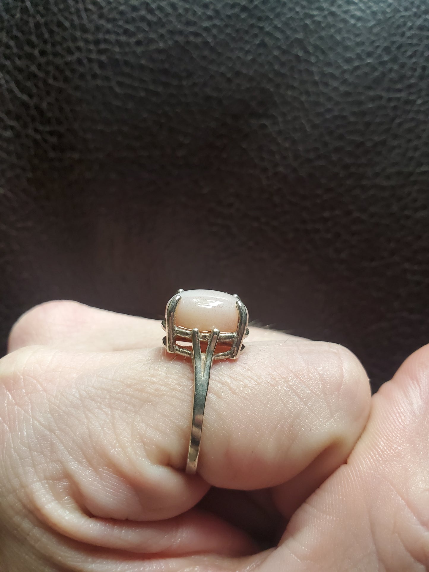 Milky Agate Ring, Size 7 - Sterling Silver