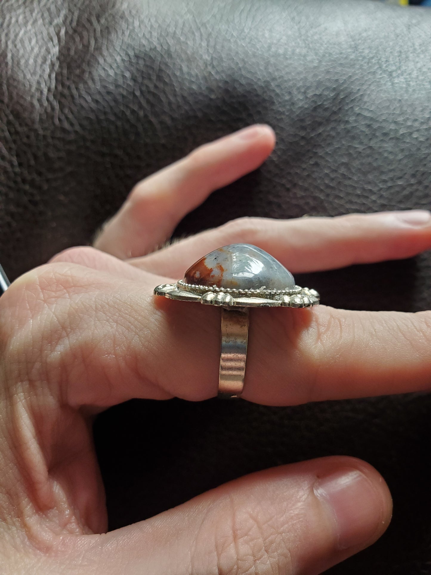 Jupiter Japser Ring - Adjustable - Non-Silver Alloy