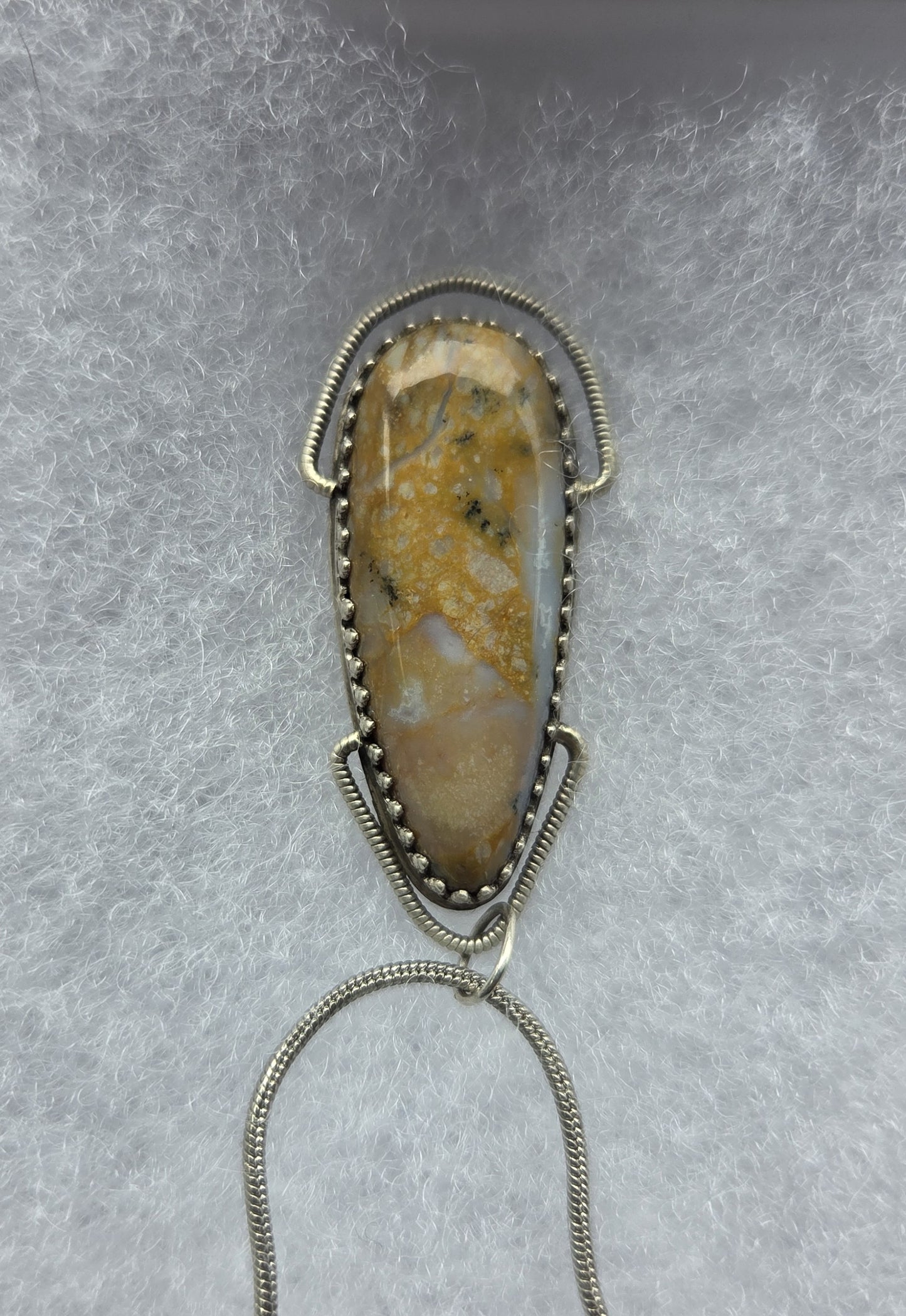Jasper Necklace Pendant with Whale Engraving (dual-directionally wearable) - Sterling Silver