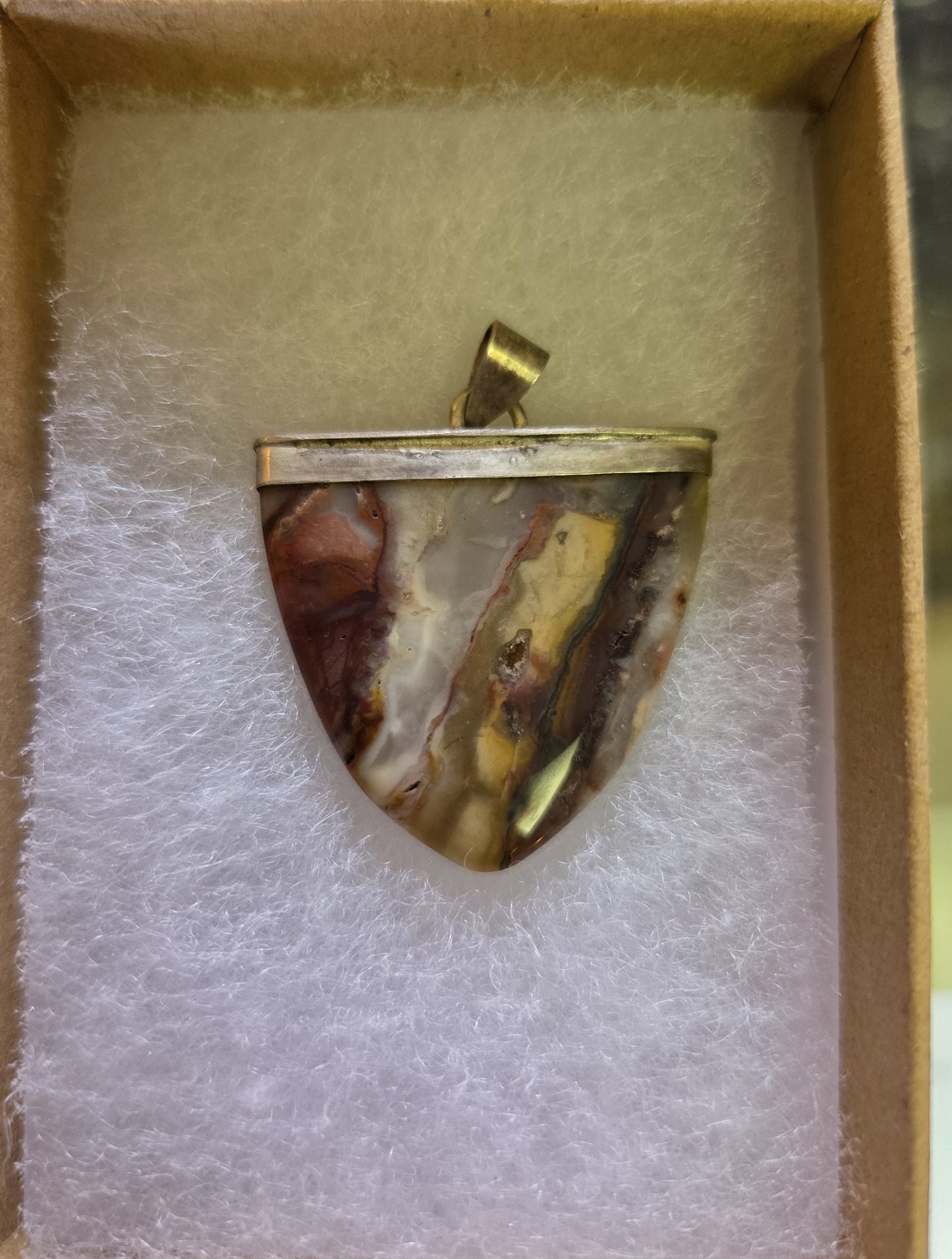 Multicolor Jasper Necklace Pendant - Sterling Silver
