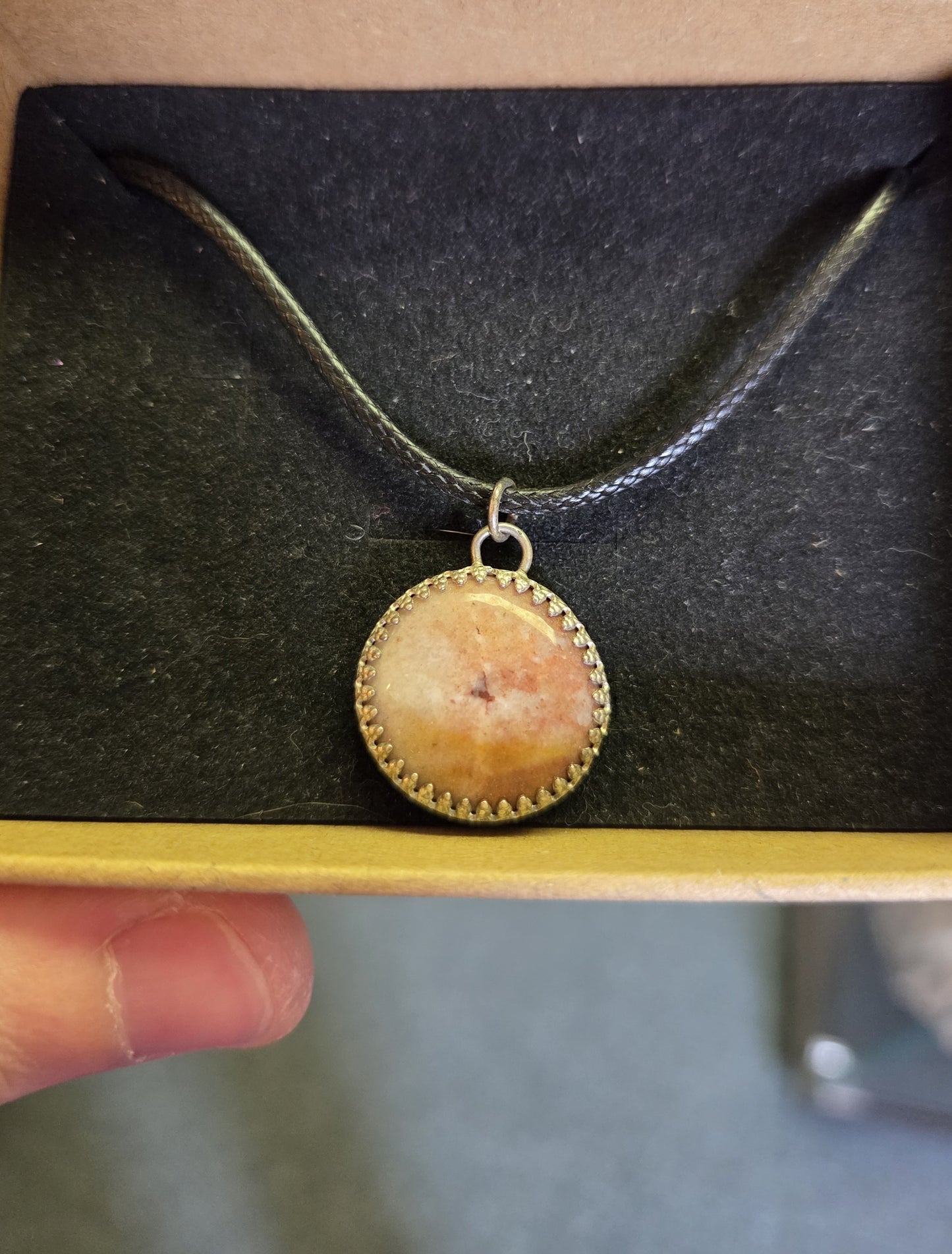 Double Sided Quartzite Necklace Pendant - Sterling Silver