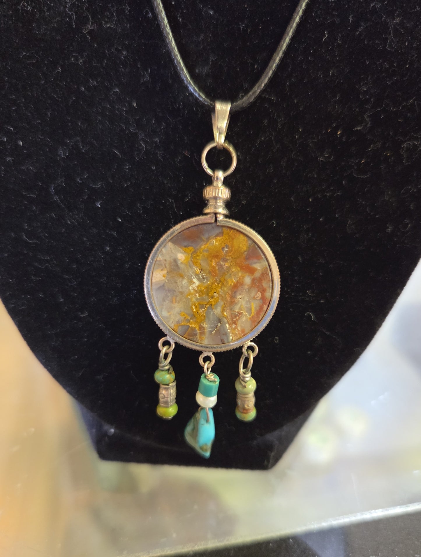 Jasper Necklace Pendant with Replaceable Cab - Sterling Silver