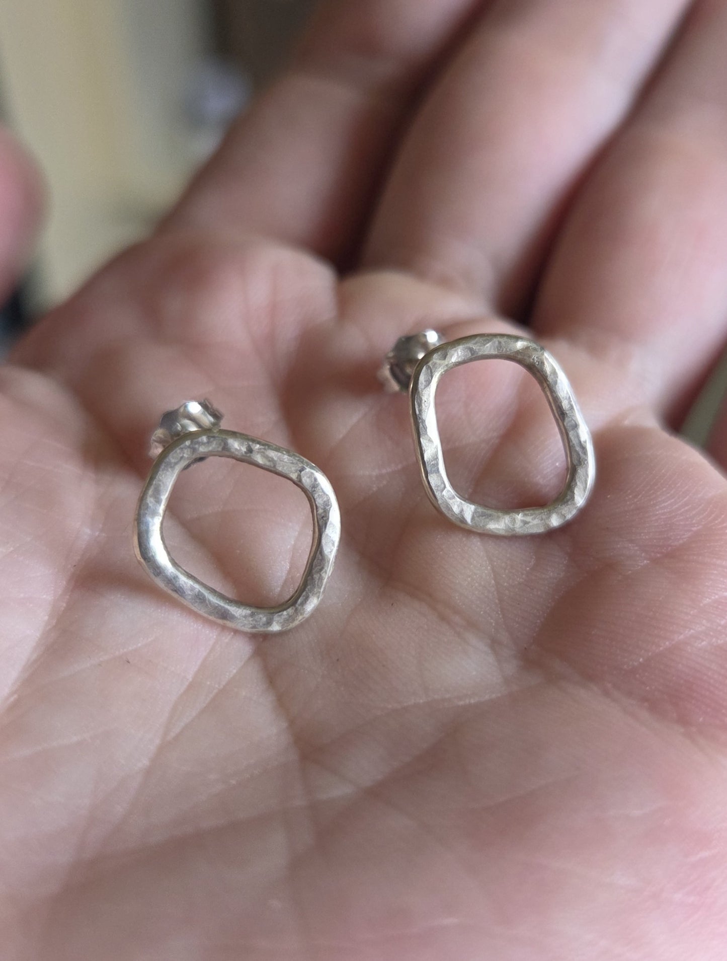 Textured Sterling Silver Earrings