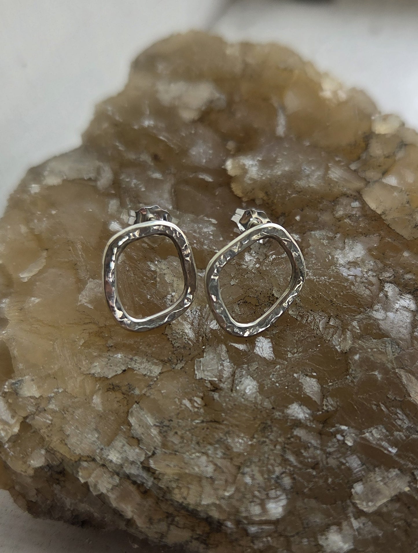 Textured Sterling Silver Earrings