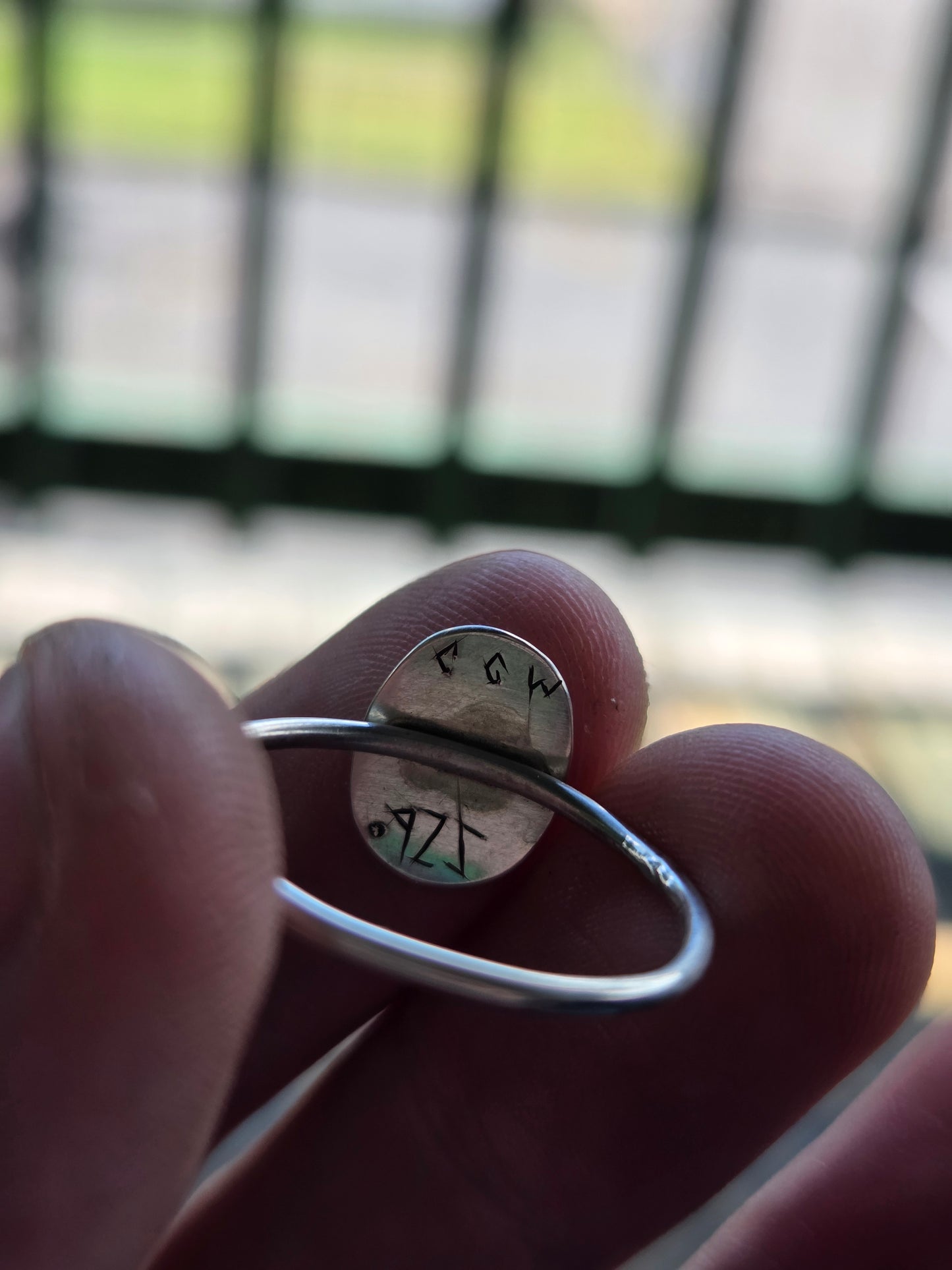 Ocean Wave Scene Engraved Ring - Size 9 Sterling Silver