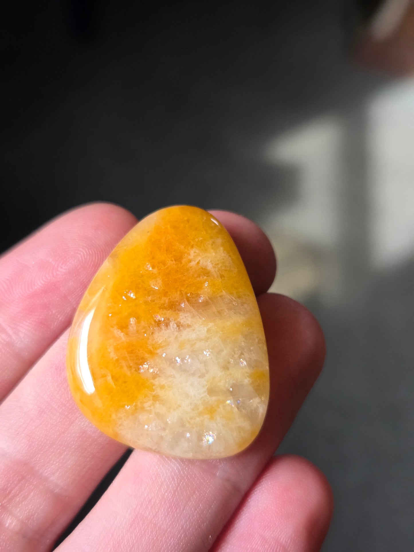 Quartz with Calcite and Feldspar Jewelry Ready Cabochon - 31 mm x 24 mm