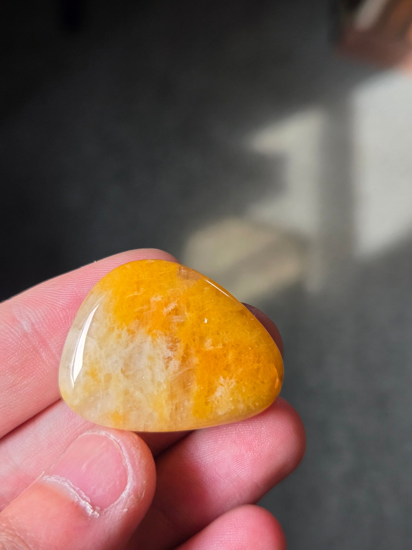Quartz with Calcite and Feldspar Jewelry Ready Cabochon - 31 mm x 24 mm