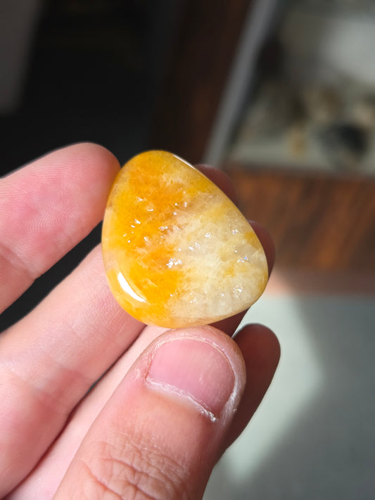 Quartz with Calcite and Feldspar Jewelry Ready Cabochon - 31 mm x 24 mm