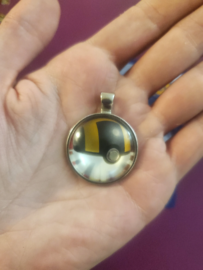 Ultra Ball Pendant or Keychain - 25mm Round Video Game Jewelry Accessory